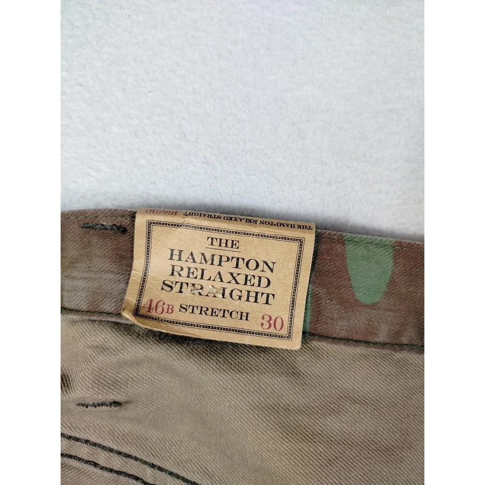 Polo Ralph Lauren Hampton Relaxed Straight Jeans Mens 46x30 Camo Stretch Denim